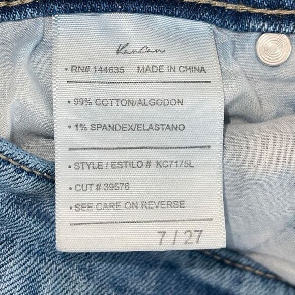 KanCan‎ Womens Distressed Jeans Denim 5 Pocket Stretch Light Wash Blue Size 7/27 - Picture 9 of 13